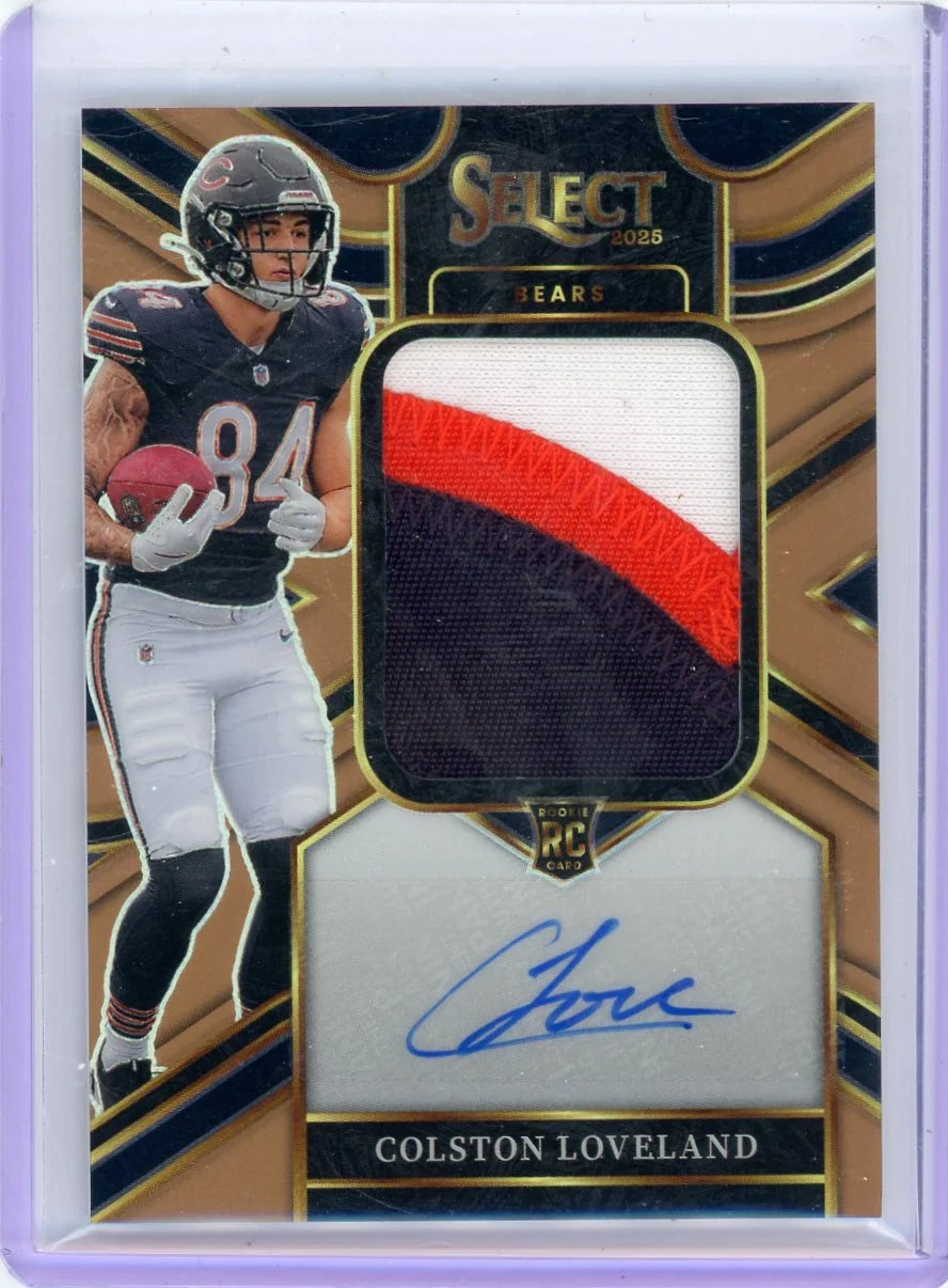 Colston Loveland 2025 Panini Select Jumbo Rookie Signatures Copper Prizm RPA #'d 47/49