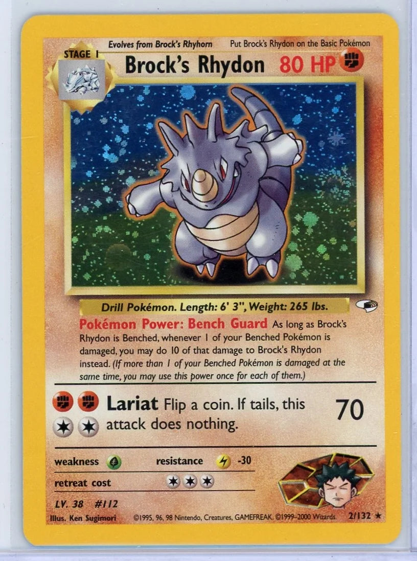 Brock's Ryhdon 2000 Pokemon Gym Heroes holo #2/132