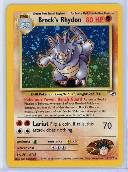 Brock's Ryhdon 2000 Pokemon Gym Heroes holo #2/132