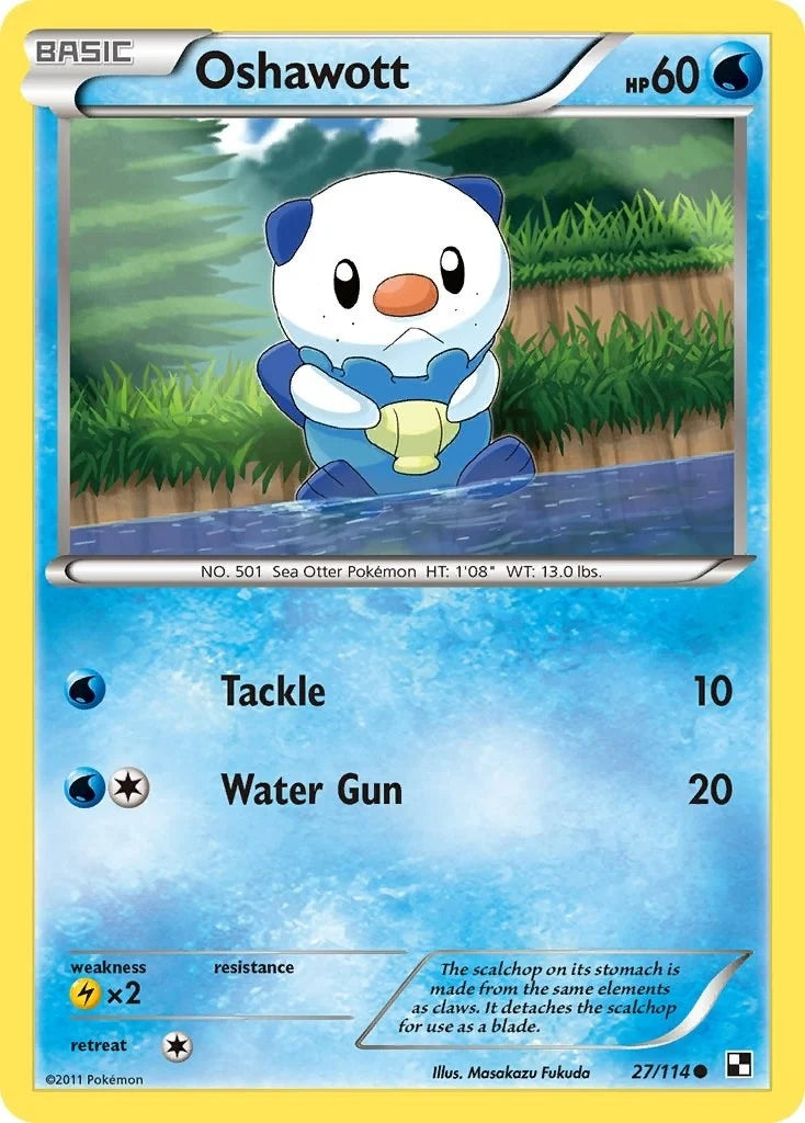 Oshawott (27) (27/114) (Black and White) (BLW)