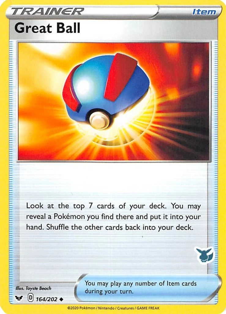 Great Ball - 164/202 (Eevee Stamped) (164/202) (Battle Academy 2022) (BA22)