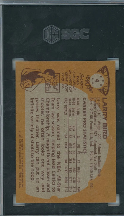 Larry Bird 1981-82 Topps #4 SGC 7