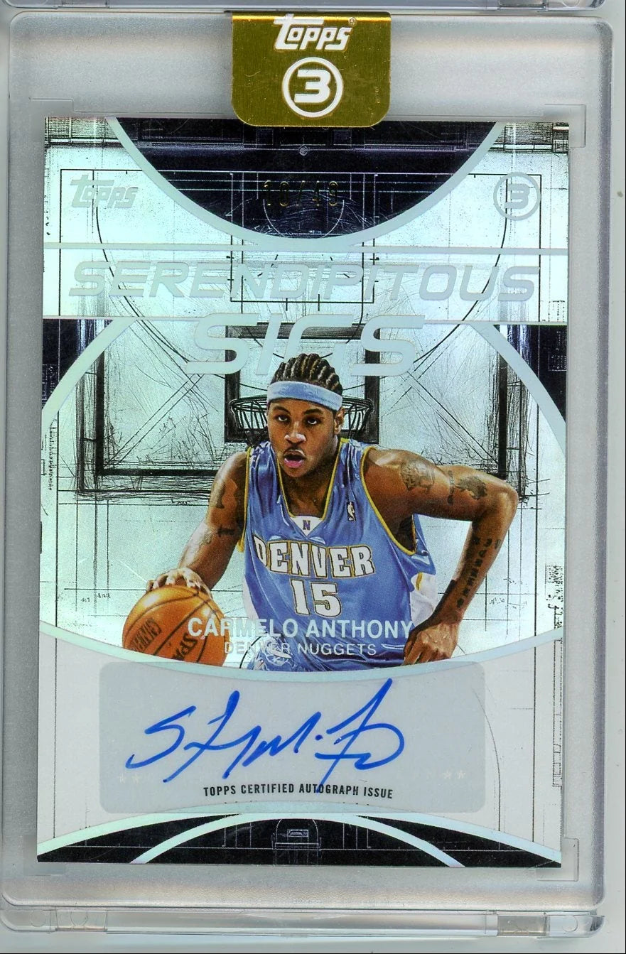 Carmelo Anthony 2025-26 Topps 3 Basketball Serendipitous Signatures #'d 10/49