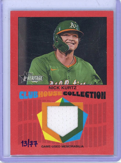 Nick Kurtz 2026 Topps Heritage Clubhouse Collection Relic #'d 13/77