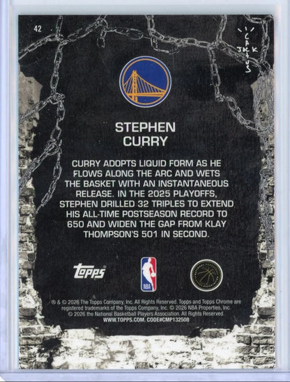 Stephen Curry 2025-26 Topps Chrome X Cactus Jack #42