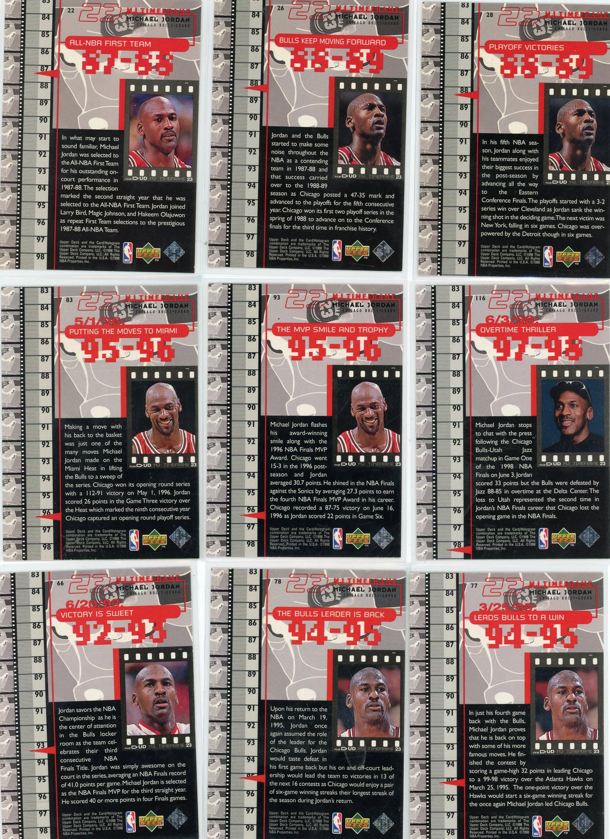 Michael Jordan Upper Deck 1998 Film Bundle