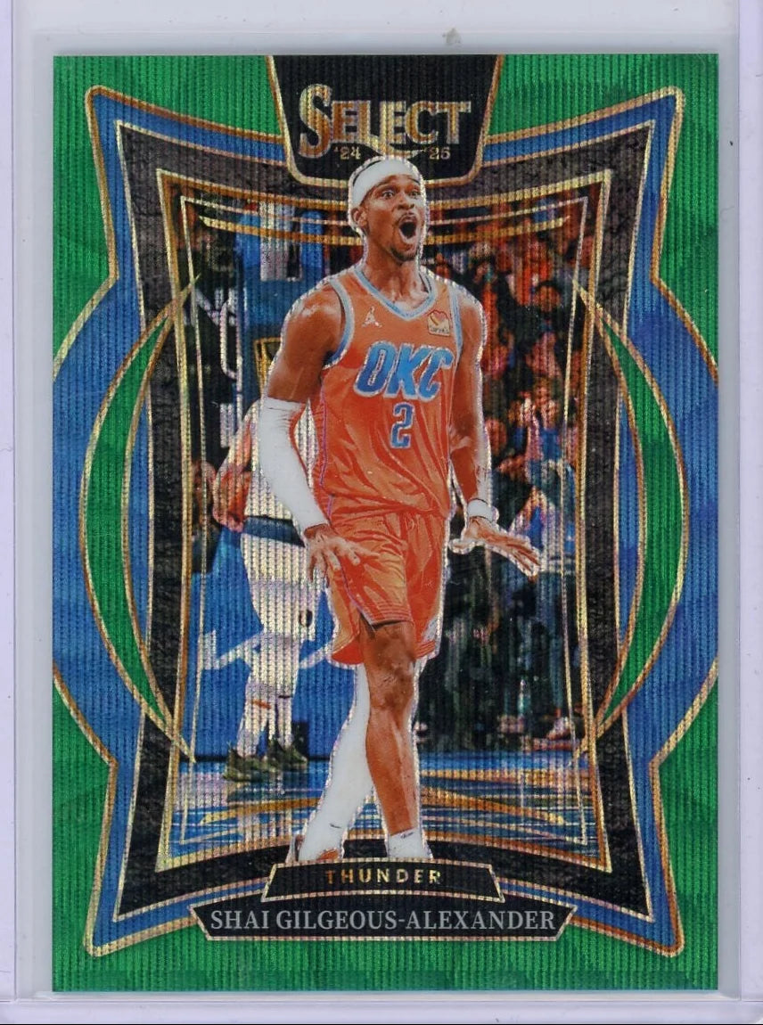 Shai Gilgeous-Alexander 2025 Panini Select Concourse Green Wave Prizm #'d 18/50