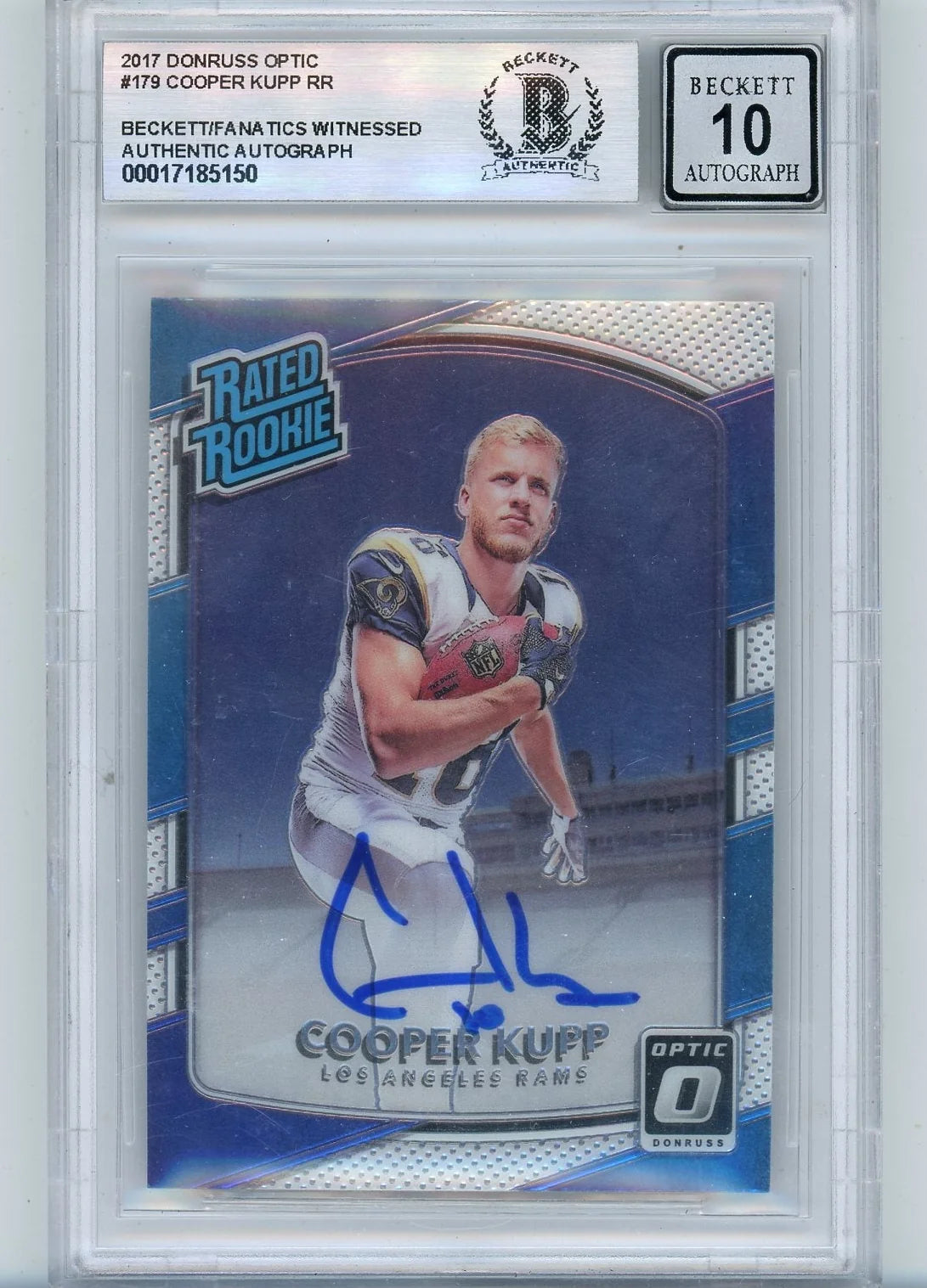 Cooper Kupp 2017 Panini Donruss Optic Rated Rookie Auto BGS Authentic AUTO 10