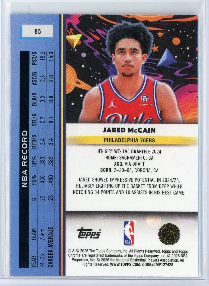 2025-2026 Jared McCaine Topps Cosmic Chrome #79 Blue /99
