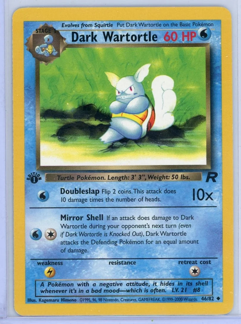 Dark Wartortle 2000 Pokemon Team Rocket 1st Edition non-holo #46/82 LP