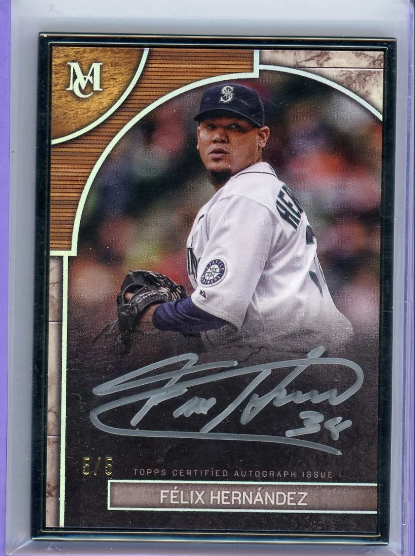 Felix Hernandez 2025 Topps Museum Collection Framed Autograph #'d 5/5