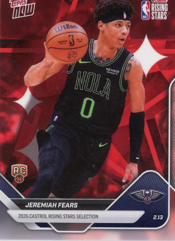 Jeremiah Fears 2026 Topps NOW Rising Stars rookie card #RS19