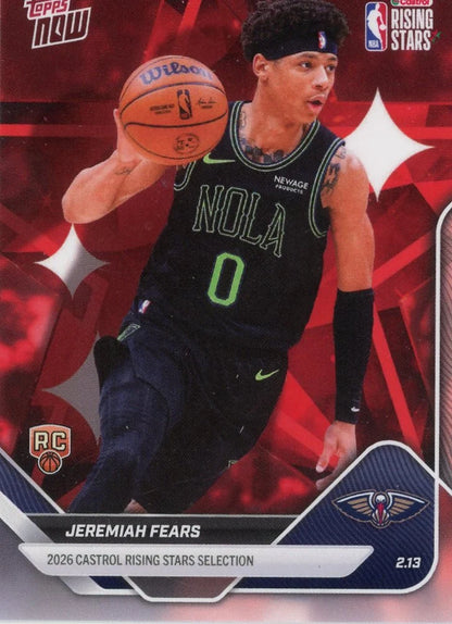 Jeremiah Fears 2026 Topps NOW Rising Stars rookie card #RS19