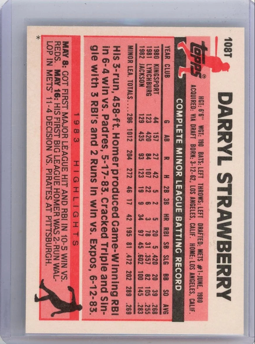 Darryl Strawberry 1983 Topps Traded RC #108T