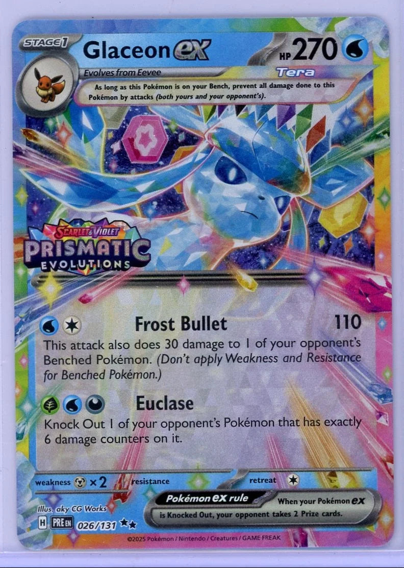 Glaceon EX Pokemon Prismatic Evolutions (STAMP) #026/131