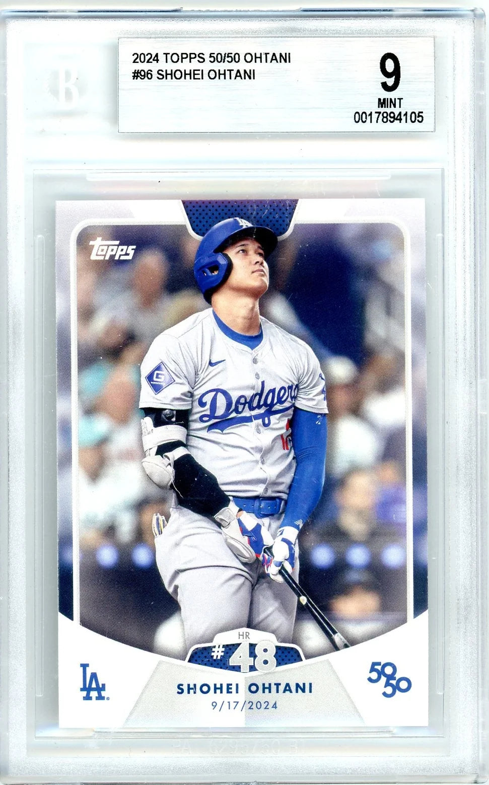 Shohei Ohtani 2024 Topps 50/50 HR No. 48 #96 BGS 9