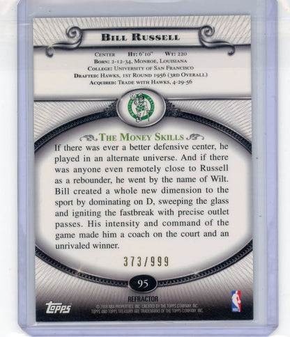 Bill Russell 2008 Topps Treasury refractor #'d 373/999