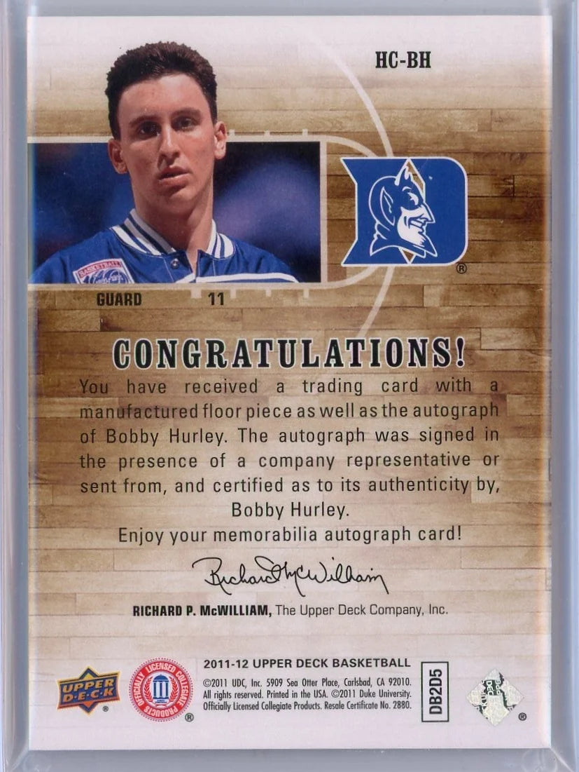 Bobby Hurley 2011-12 Upper Deck Home Court Signatures