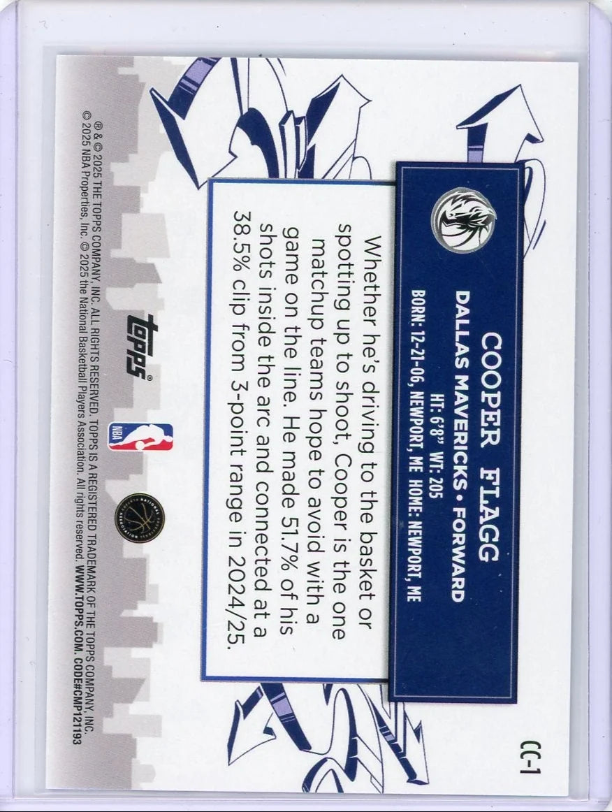 Cooper Flagg 2025-26 Topps Clutch City RC
