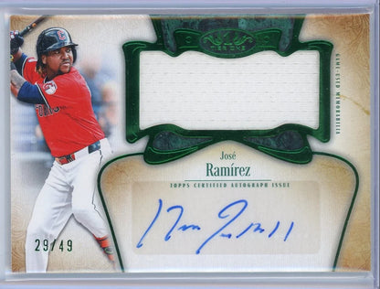 Jose Ramirez 2026 Topps Tier One Jumbo Relic Auto #AT1JR-JR #'d /49
