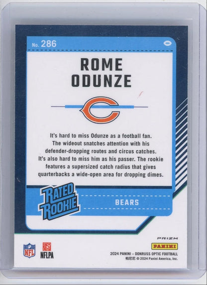 Rome Odunze 2024 Panini Donruss Optic Rated Rookie Card Red Mojo