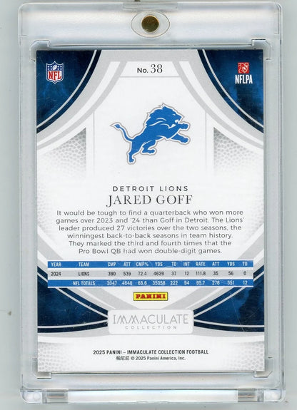 Jared Goff 2025 Panini Immaculate Collection Red #'d 56/75
