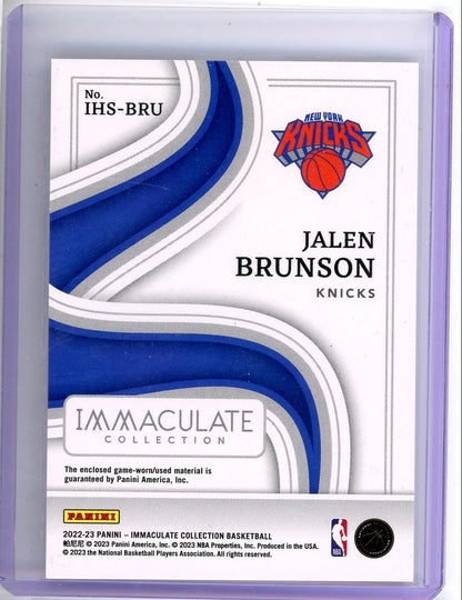 Jalen Brunson 2022 Panini Immaculate Swatches #'d 69/99