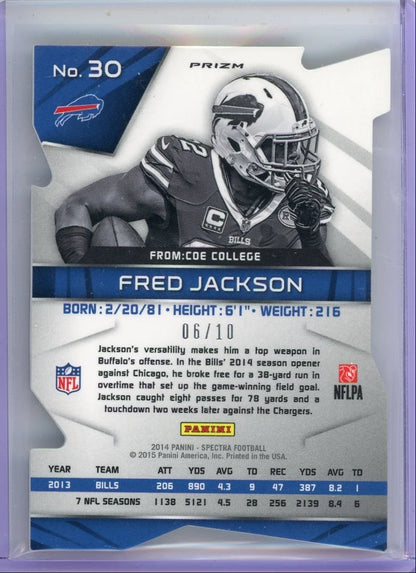 Fred Jackson 2014 Panini Spectra gold prizm die-cut #'d 06/10