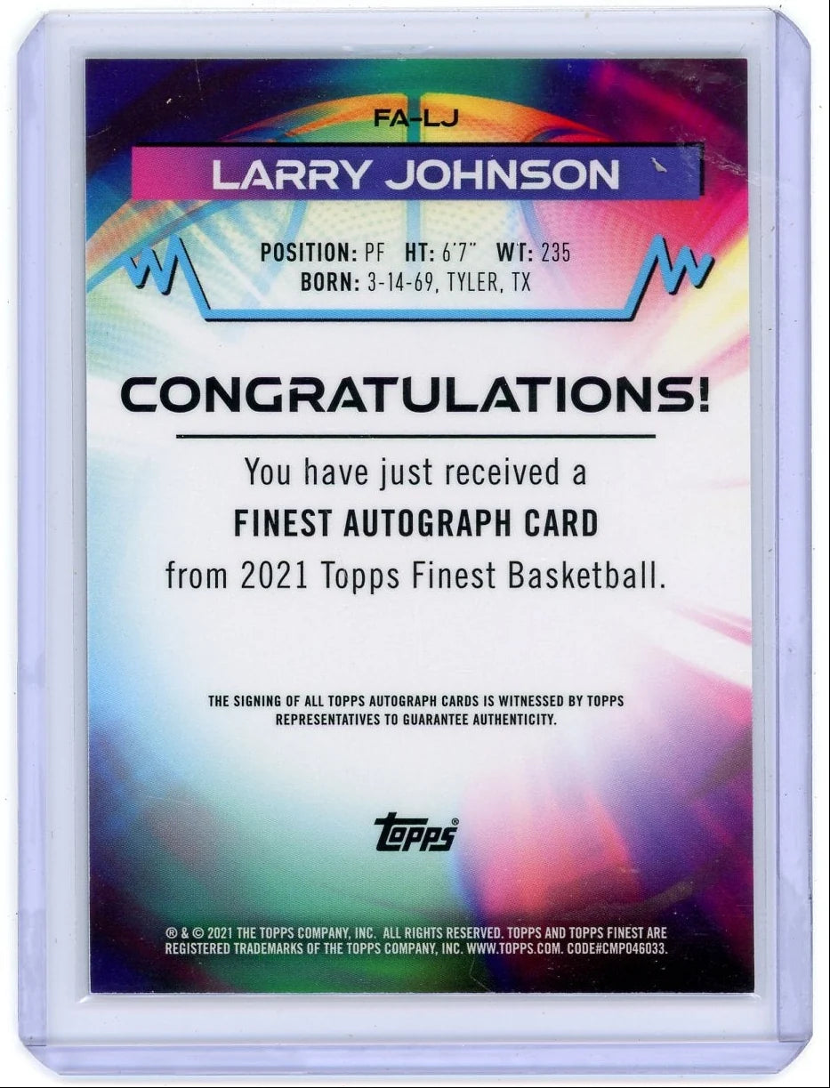 Larry Johnson 2021 Topps Finest Autograph