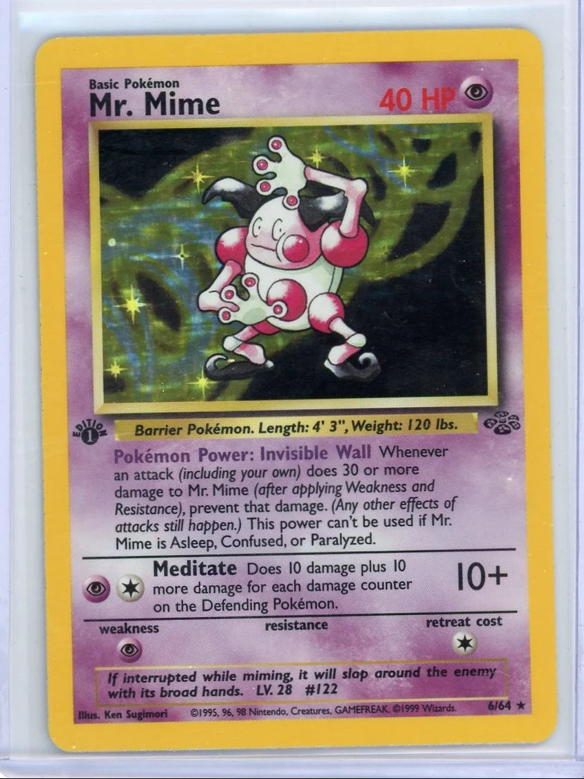 Mr.Mime Pokémon 1st Edition Jungle Holo #6/64