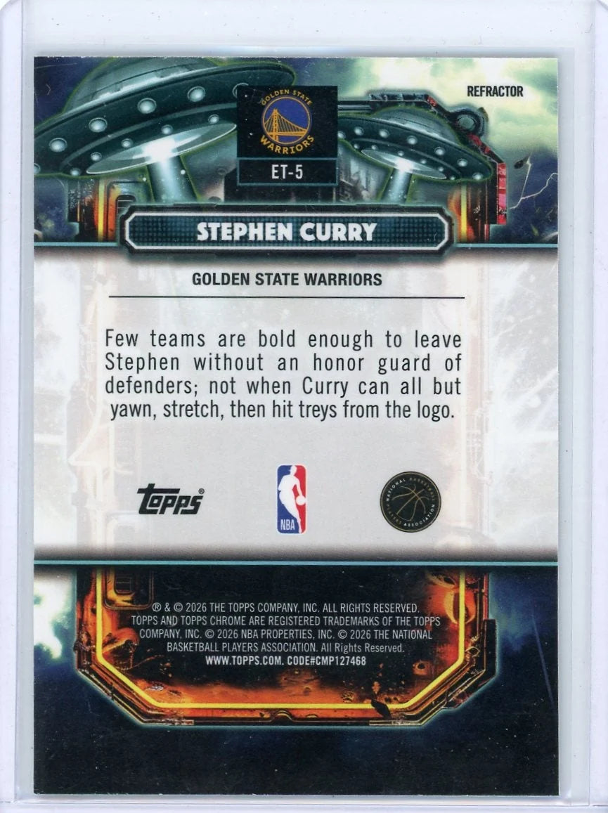 Stephen Curry 2025-26 Topps Chrome Cosmic Extraterrestrial Talent Refractor