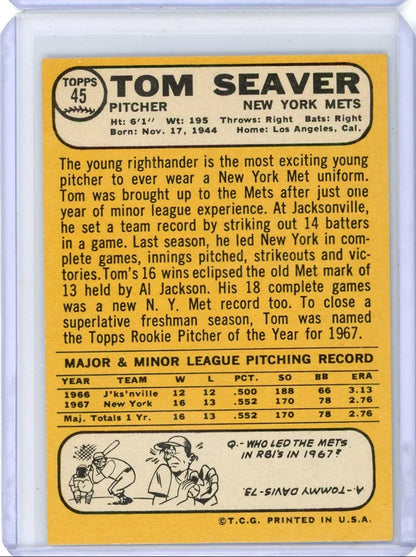 Tom Seaver 1968 Topps All-Star Rookie #45