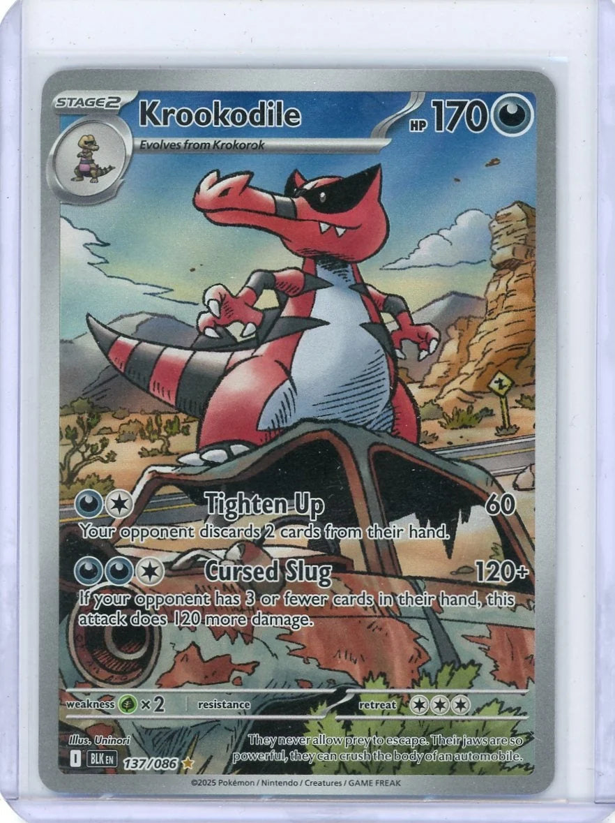 Krookodile 2025 Pokemon Black Bolt Illustration rare #137/086