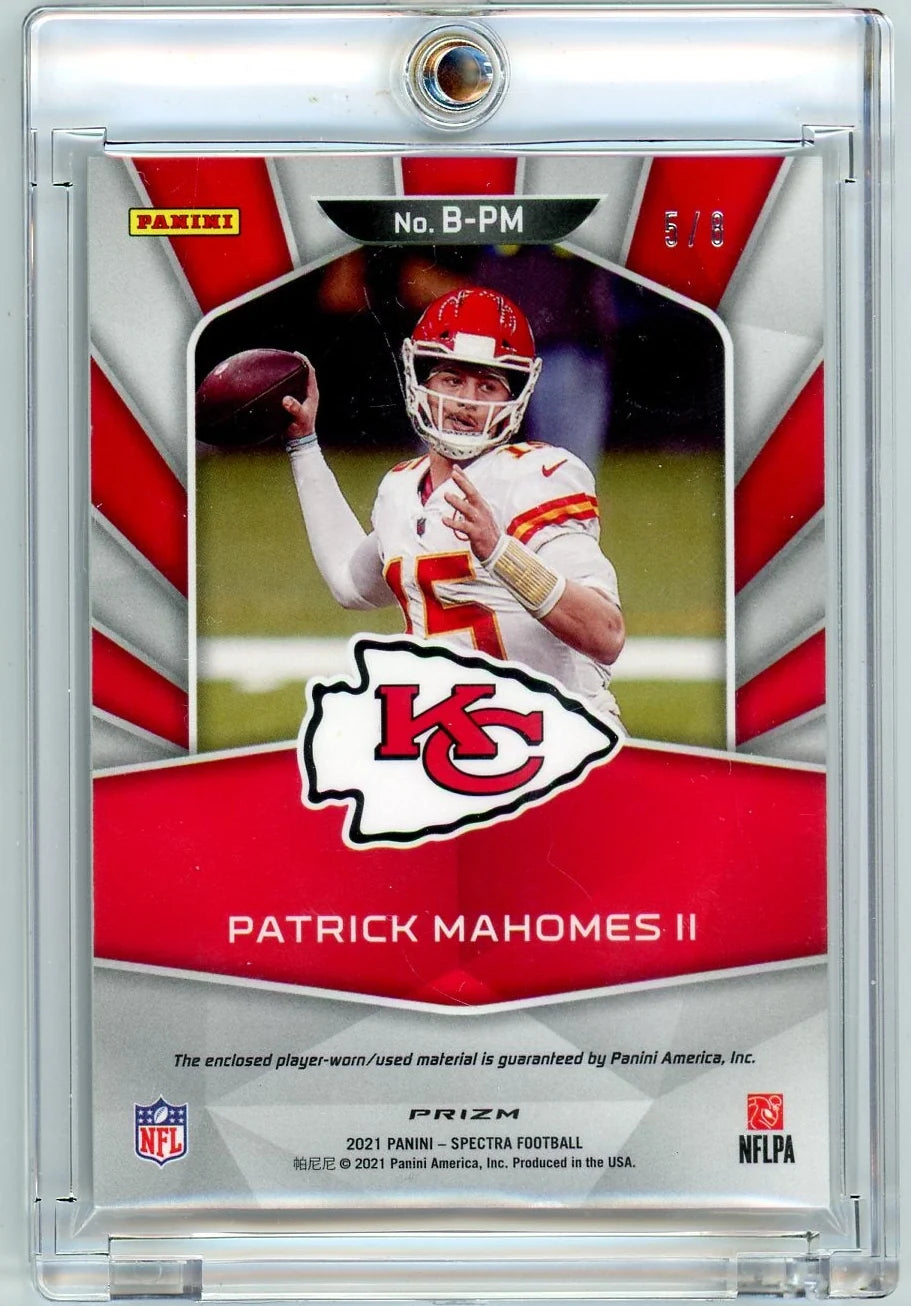 Patrick Mahomes 2021 Panini Spectra Brilliance Neon Marble Jersey Relic #'d 5/8