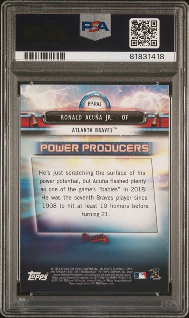 Ronald Acuna Jr. 2018 Bowman's Best Power Producers rookie card PSA 10