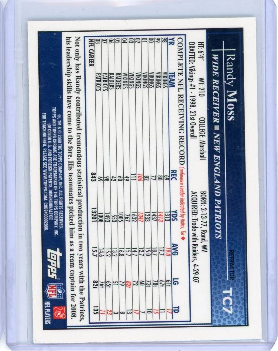 Randy Moss 2009 Topps Chrome refractor #TC7