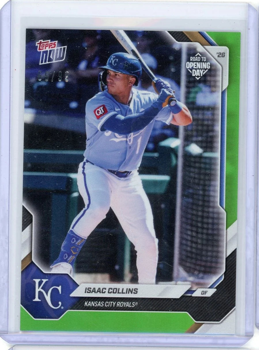 Isaac Collins 2026 Topps Now Opening Day Green Foil #'d 66/99