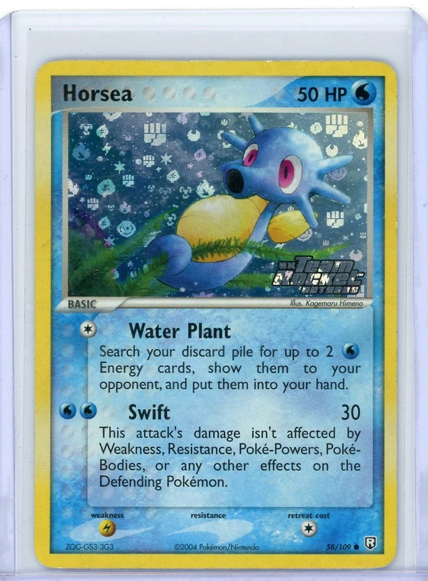 Horsea Pokémon EX Team Rocket Returns Reverse Holo #58/109