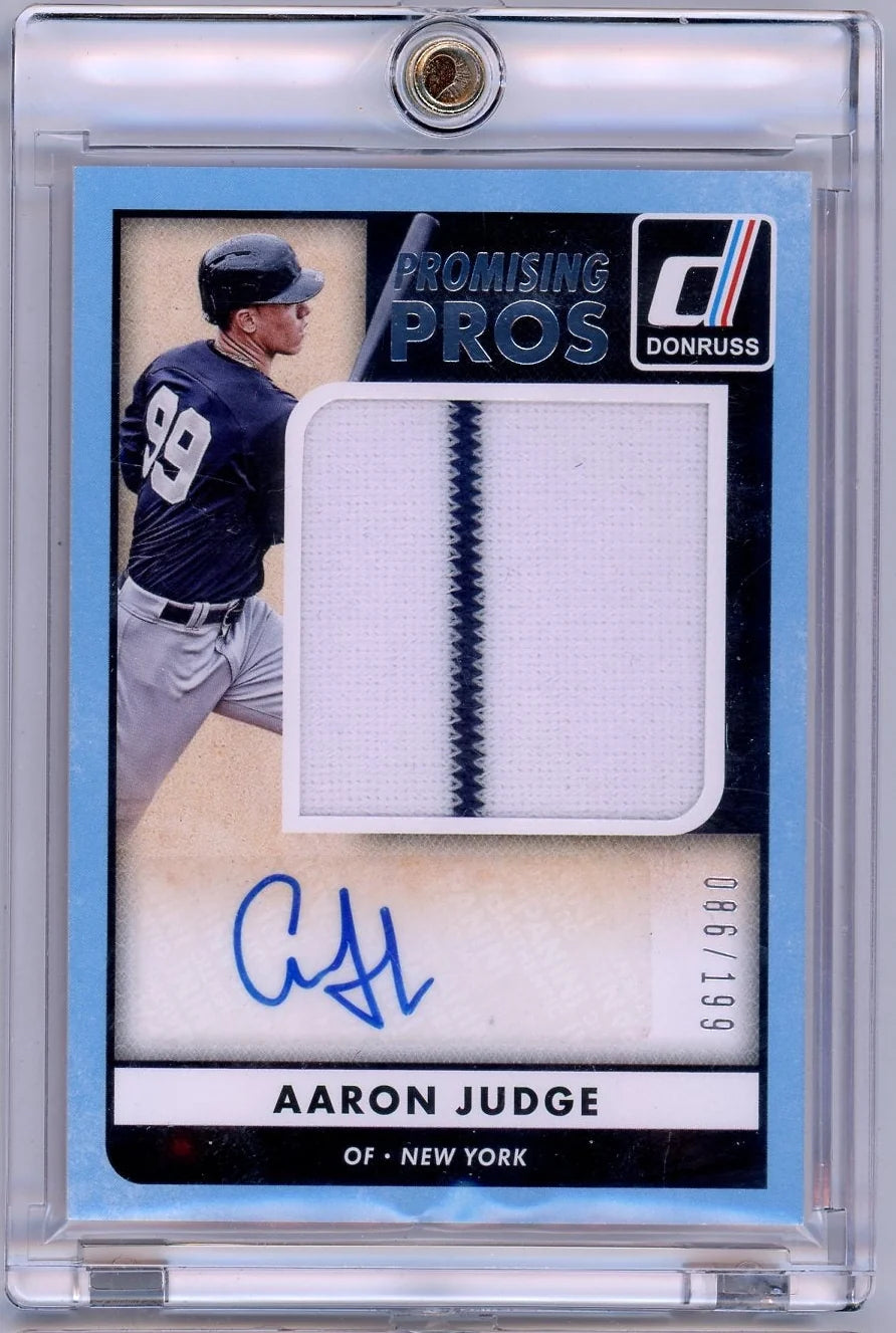 Aaron Judge 2016 Donruss Baseball Promising Pros Patch Autograph #'d 086/199