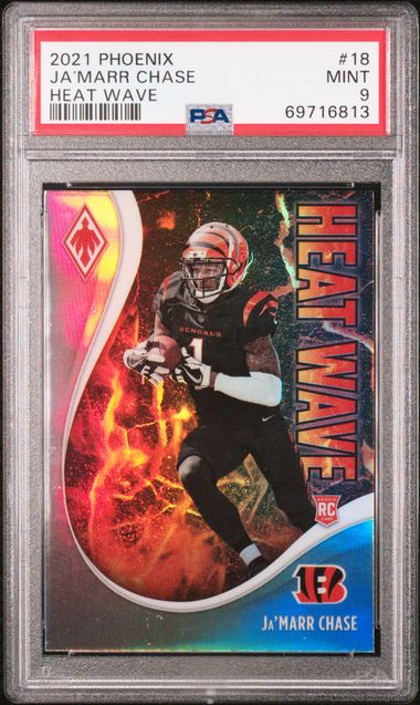 Ja'Marr Chase 2021 Panini Phoenix Heat Wave RC PSA 9