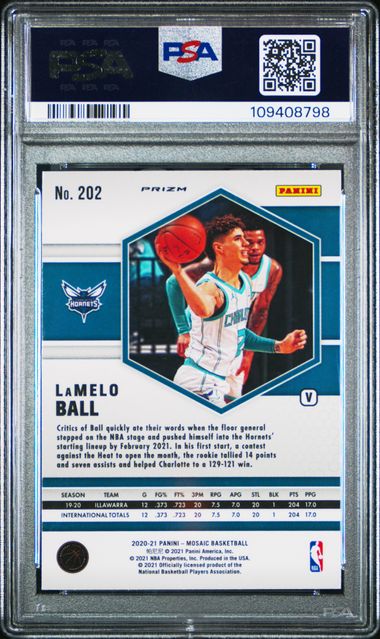 LaMelo Ball 2020 Panini Mosaic Variation Fast Break RC PSA 10