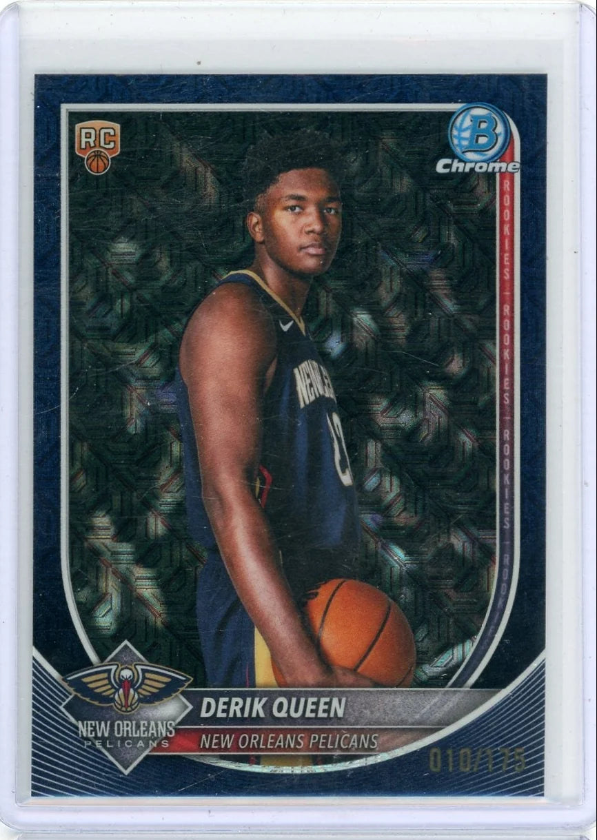Derik Queen 2025-26 Bowman Chrome navy mojo ref. RC #'d 010/175