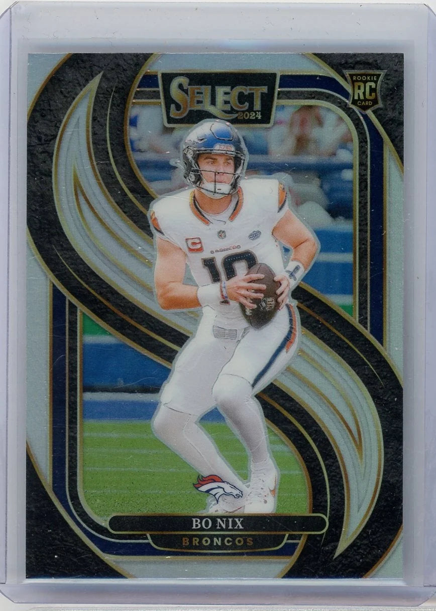 Bo Nix 2024 Panini Select Silver Prizm RC