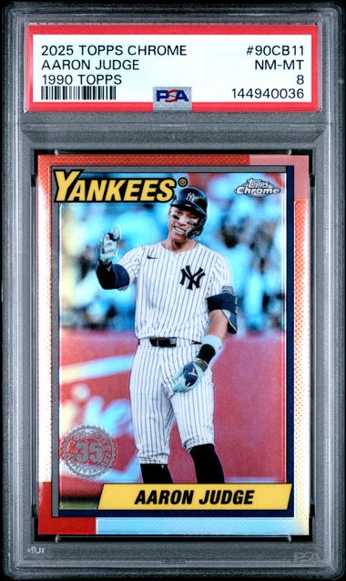 Aaron Judge 2025 Topps Chrome '90 insert PSA 8
