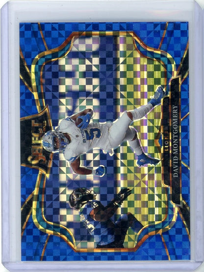 David Montgomery 2025 Panini Select Field Level Blue Checkerboard #'d 42/75