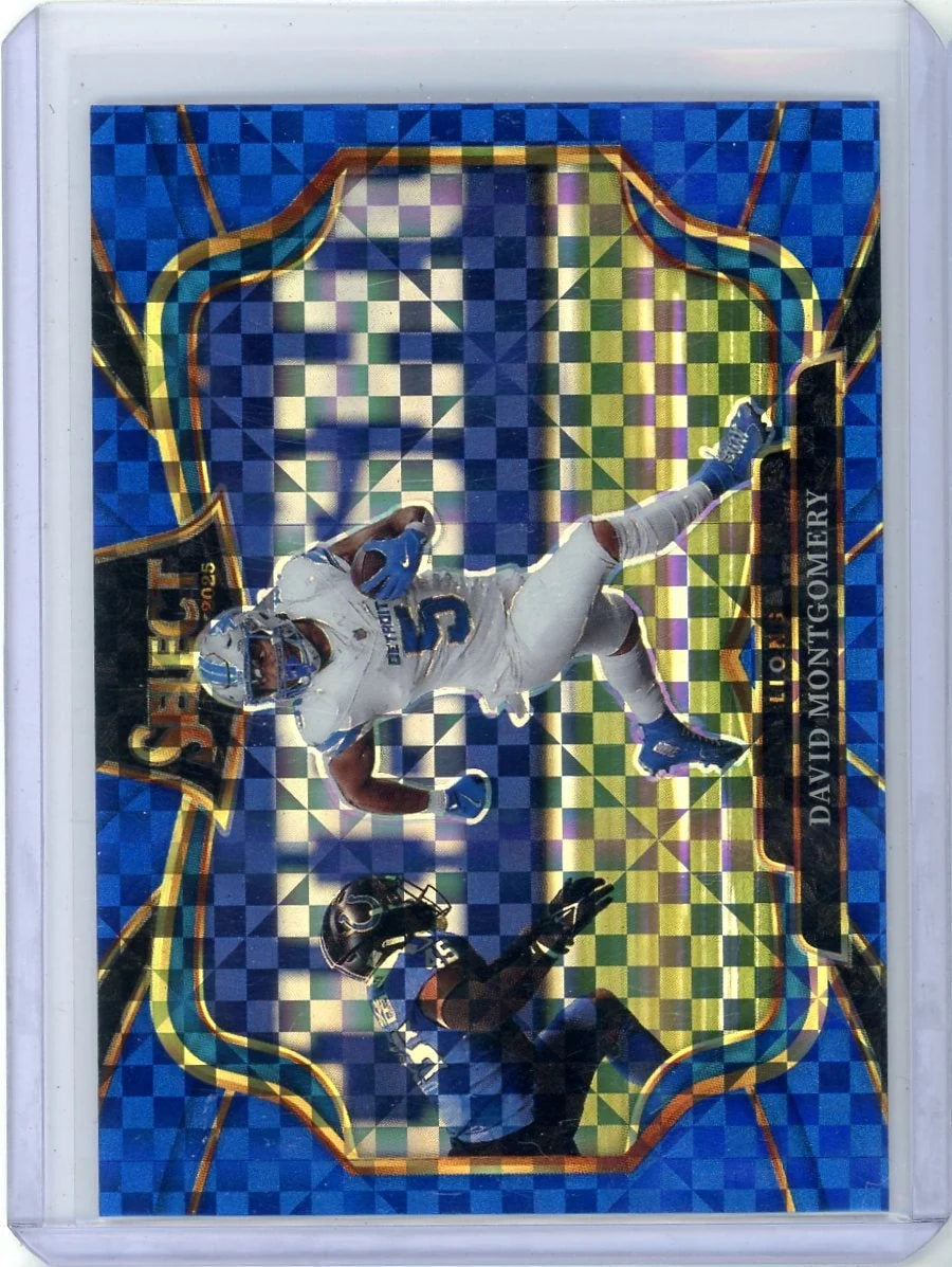 David Montgomery 2025 Panini Select Field Level Blue Checkerboard #'d 42/75