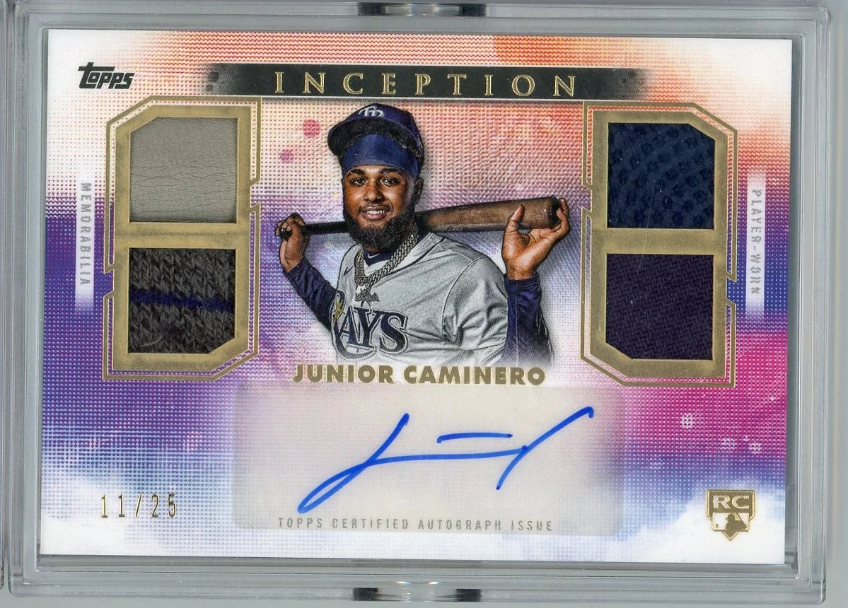 Junior Caminero 2024 Topps Inception RPA quad relics #'d 11/25