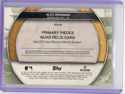 Alex Bregman 2025 Topps Museum Primary Pieces Quad Relic Card #'d 26/99