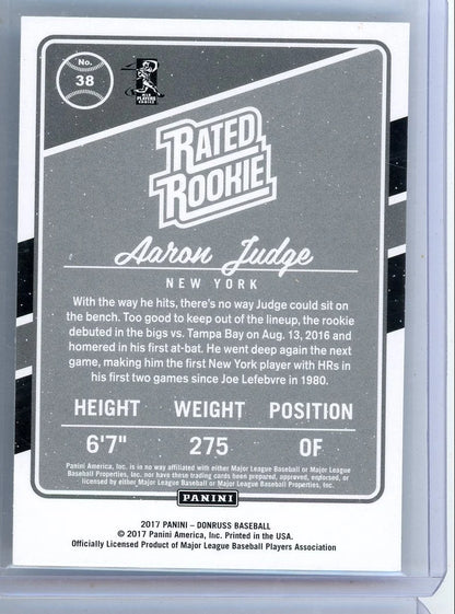Aaron Judge 2017 Panini Donruss rookie card #38