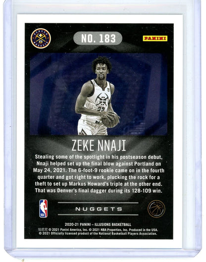 Zeke Nnaji 2020-21 Illusions Basketball Blue Refractor (Jersey Match) #'d 22/25